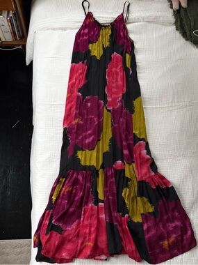 Anthropologie maxi dress cover up low back M